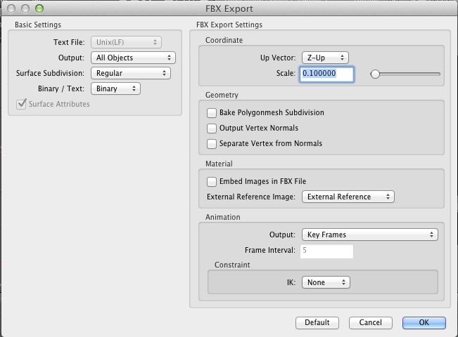 how to export fbx file from unity